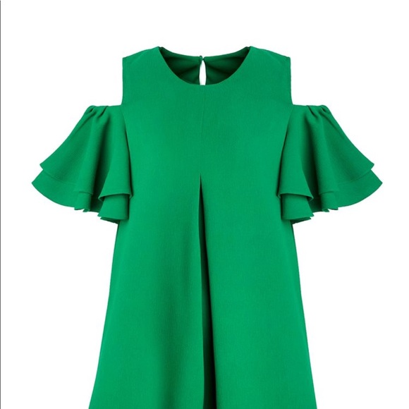 Pixie Market Green cut out ruffled sleeved - Picture 2 of 4
